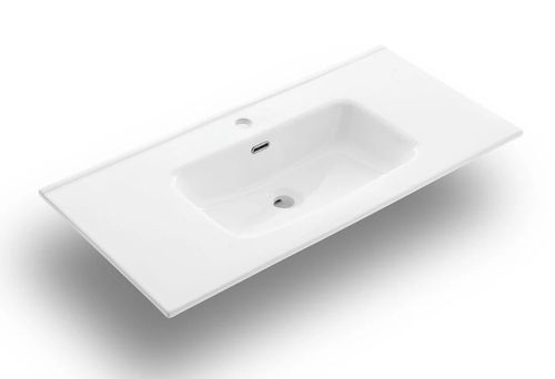 Ensemble meuble de salle de bain 3 tiroirs bois gris oxyde et miroir lumineux Malo L 100 cm - Photo n°2; ?>