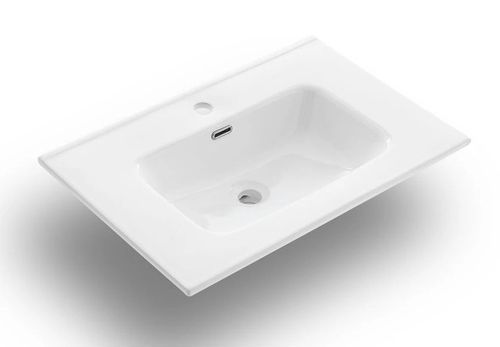 Ensemble meuble de salle de bain 3 tiroirs laqué blanc et bleu gris et miroir lumineux Lago L 80 cm - Photo n°2; ?>