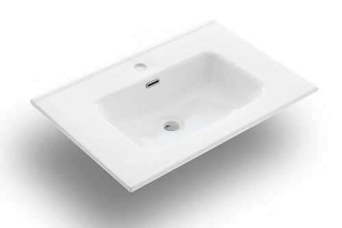 Ensemble meuble de salle de bain 3 tiroirs laqué blanc et gris oxyde et miroir lumineux Lago L 80 cm - Photo n°2; ?>