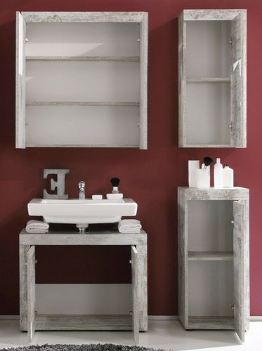 Ensemble meuble de salle de bain 4 pièces mélaminé blanc Cali - Photo n°3; ?>