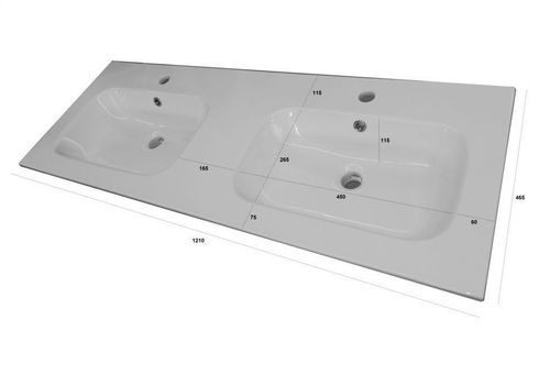 Ensemble meuble de salle de bain 4 tiroirs bois blanc et miroir à LED Malo L 120 cm - Photo n°2; ?>