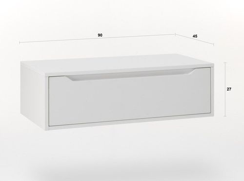 Ensemble meuble de salle de bain laqué blanc avec colonne et miroir lumineux Selb L 90 cm - Photo n°2; ?>