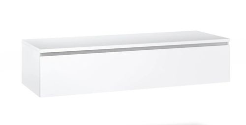 Ensemble meuble de salle de bain laqué blanc avec étagère et miroir à LED Kyo L 165 cm - Photo n°3; ?>