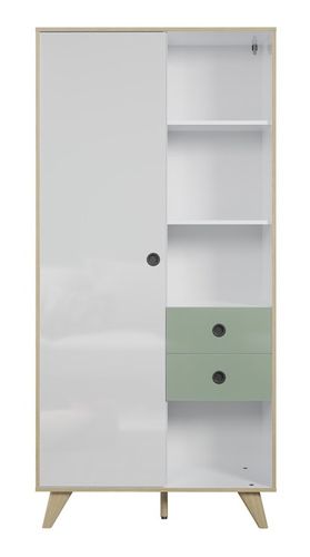Ensemble meubles de séjour 3 pièces bois blanc, vert et naturel Mélanie - Photo n°3; ?>
