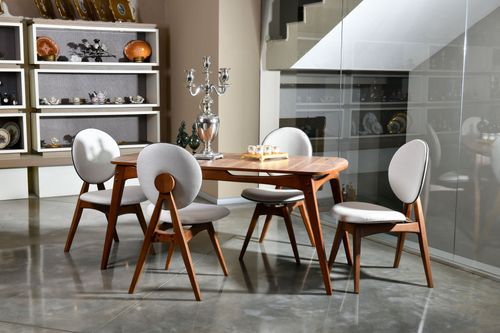 Ensemble table à manger bois de chêne et 4 chaises Glory 160 cm - Photo n°3; ?>