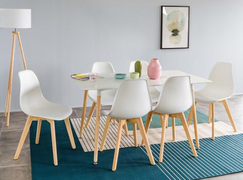 Ensemble table à manger et 6 chaises Rio 140 cm - Photo n°2; ?>