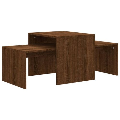 Ensemble table basse Chêne marron 100x48x40cm Bois d'ingénierie - Photo n°2; ?>