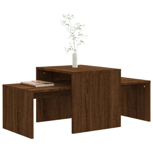 Ensemble table basse Chêne marron 100x48x40cm Bois d'ingénierie - Photo n°3; ?>