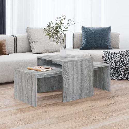 Ensemble table basse Sonoma gris 100x48x40 cm Bois d'ingénierie - Photo n°2; ?>