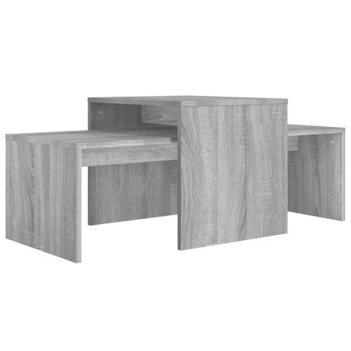 Ensemble table basse Sonoma gris 100x48x40 cm Bois d'ingénierie - Photo n°3; ?>