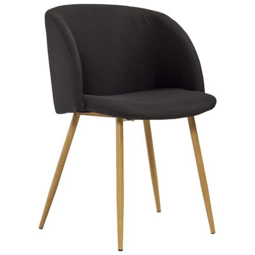 Ensemble table bois marron et 4 chaises tissu noir Liva - Photo n°3; ?>
