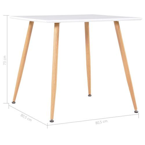 Ensemble table carrée 80 cm et 4 chaises jaune et et naturel Scanda - Photo n°2; ?>