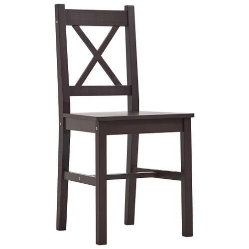 Ensemble table et 8 chaises pin massif marron Kampia - Photo n°3; ?>