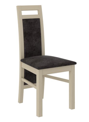 Ensemble table extensible 140/180 cm et 6 chaises en bois clair sonoma et tissu gris foncé Mouka - Photo n°3; ?>