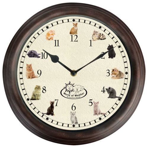 Esschert Design Horloge avec sons de chat - Photo n°2; ?>