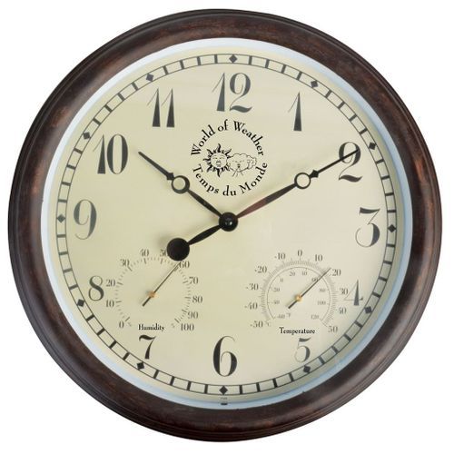 Esschert Design Horloge de station avec thermo-hygromètre 30,5cm TF008 - Photo n°2; ?>