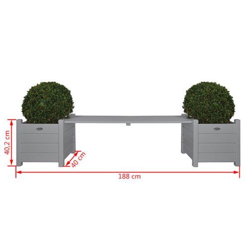 Esschert Design Jardinières avec banc pont Gris CF33G - Photo n°2; ?>