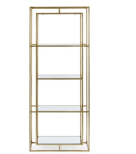 Etagère 4 niveaux en acier doré et miroir Louanor 68 cm - Photo n°2; ?>