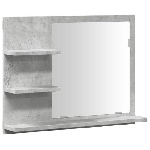 Étagère à miroir de salle de bain gris béton 60x10,5x45 cm - Photo n°2; ?>