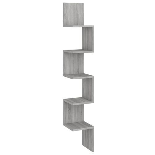 Étagère angle murale Sonoma gris 20x20x127,5 cm Bois ingénierie - Photo n°2; ?>