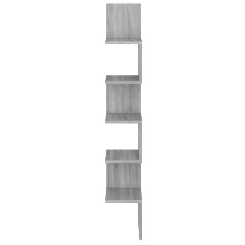 Étagère angle murale Sonoma gris 20x20x127,5 cm Bois ingénierie - Photo n°3; ?>