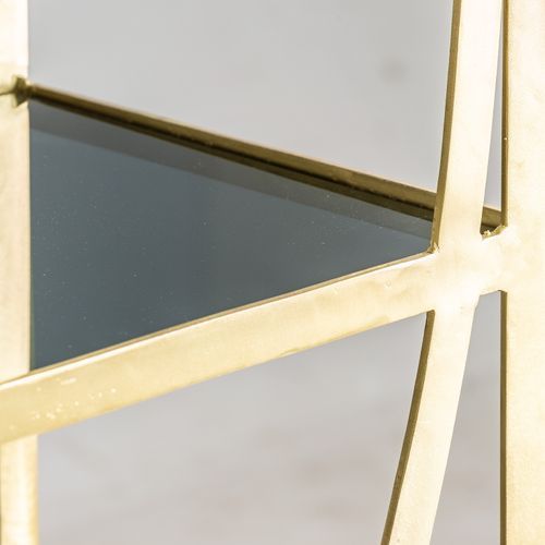 Etagère art déco 4 niveaux verre et métal doré Rutam - Photo n°3; ?>