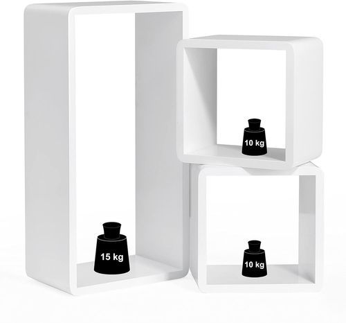 Étagère cube modulable bois blanc - Lot de 3 - Photo n°2; ?>