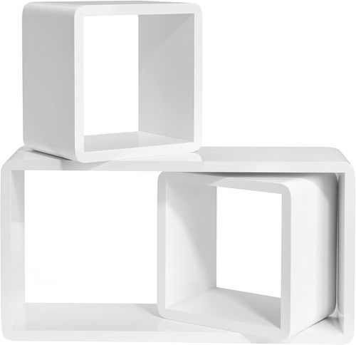 Étagère cube modulable bois blanc - Lot de 3 - Photo n°3; ?>