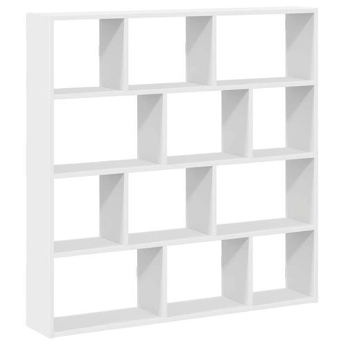 Étagère cube murale 12 compartiments blanc bois d'ingénierie - Photo n°2; ?>