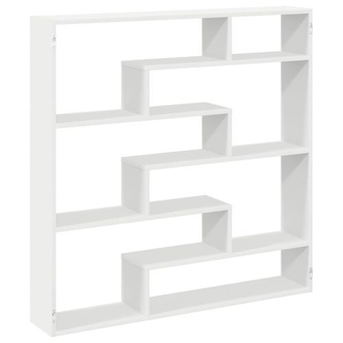 Étagère cube murale 7 compartiments blanc bois d'ingénierie - Photo n°2; ?>