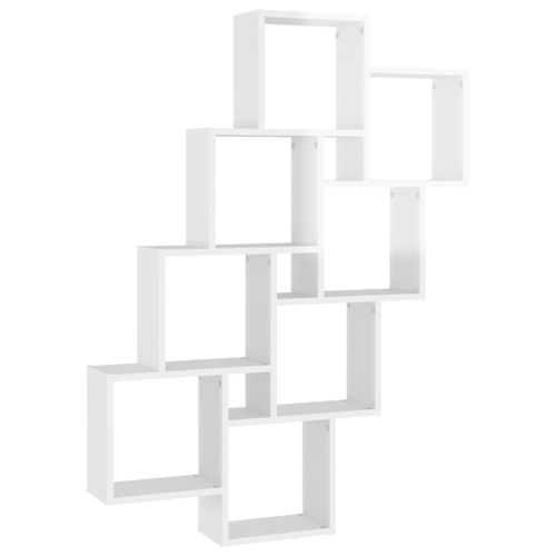 Étagère cube murale Blanc brillant 90x15x119 cm - Photo n°2; ?>