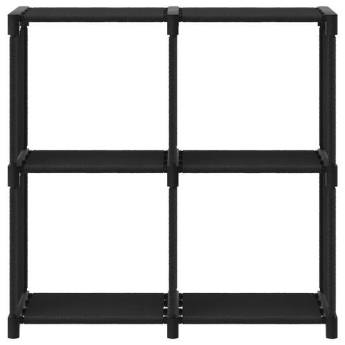 Étagère d'affichage 4 cubes Noir 69x30x72,5 cm Tissu - Photo n°3; ?>