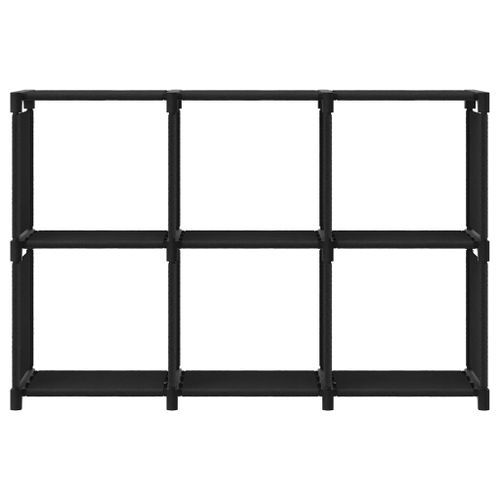 Étagère d'affichage 6 cubes Noir 103x30x72,5 cm Tissu - Photo n°3; ?>