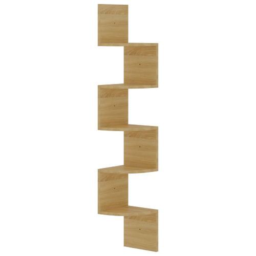 Étagère d'angle murale chêne sonoma 19x19x123cm bois ingénierie - Photo n°2; ?>