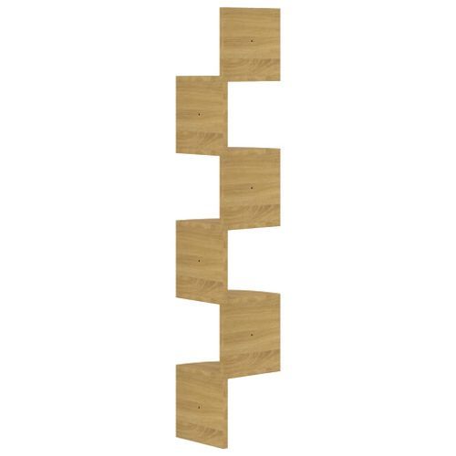 Étagère d'angle murale chêne sonoma 19x19x123cm bois ingénierie - Photo n°3; ?>