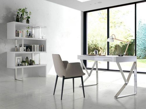 Etagère design Estenda 130 cm - Laqué blanc et acier chromé - Photo n°2; ?>