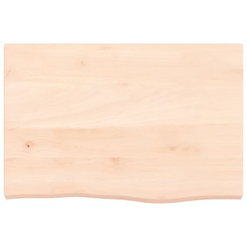 Étagère murale 60x40x(2-4) cm bois de chêne massif non traité - Photo n°3; ?>