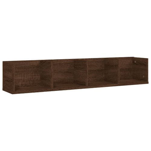 Étagère murale à CD Chêne marron 100x18x18 cm Bois d'ingénierie - Photo n°2; ?>