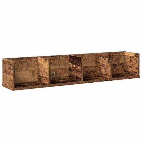 Étagère murale à CD vieux bois 100x18x18 cm bois d'ingénierie - Photo n°2; ?>