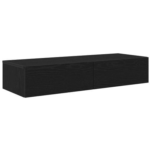 Étagère murale avec tiroirs noir 100x36x19 cm bois d'ingénierie - Photo n°2; ?>