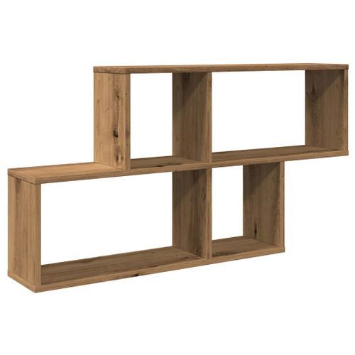 Étagère murale chêne artisanal 100x18x53 cm bois d'ingénierie - Photo n°2; ?>