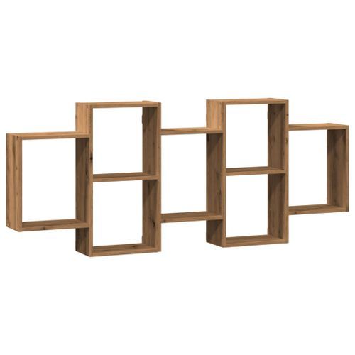 Étagère murale chêne artisanal 159x18x65 cm bois d'ingénierie - Photo n°2; ?>