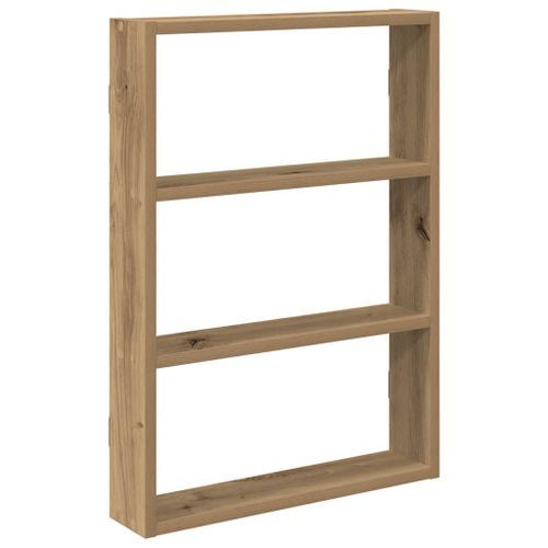 Étagère murale chêne artisanal 43x9x60 cm bois d'ingénierie - Photo n°2; ?>