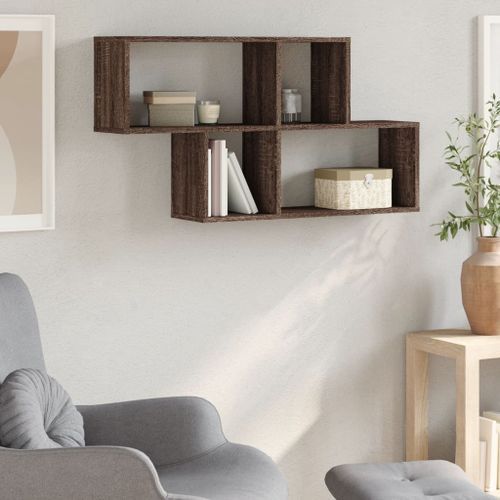 Étagère murale chêne marron 100x20x53 cm bois d'ingénierie - Photo n°3; ?>