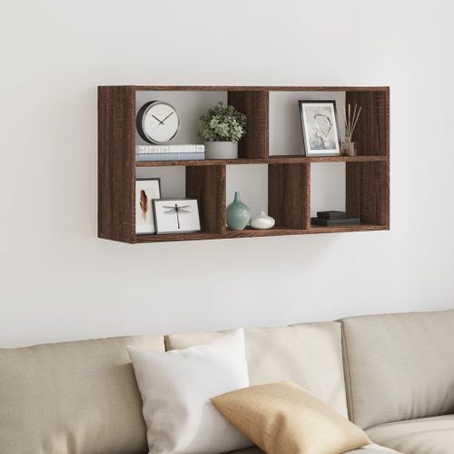 Étagère murale chêne marron 100x25x50 cm bois d'ingénierie - Photo n°3; ?>