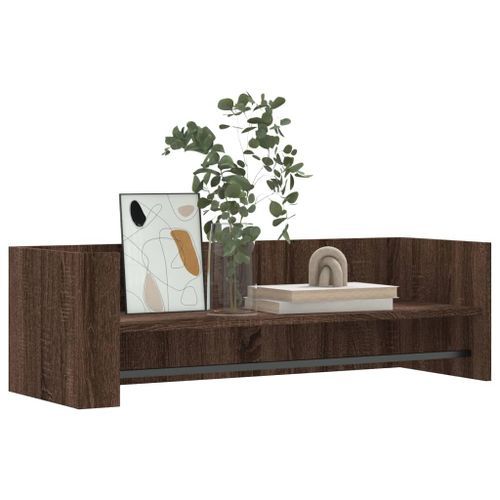 Étagère murale chêne marron 100x35x30,5 cm bois d'ingénierie - Photo n°3; ?>