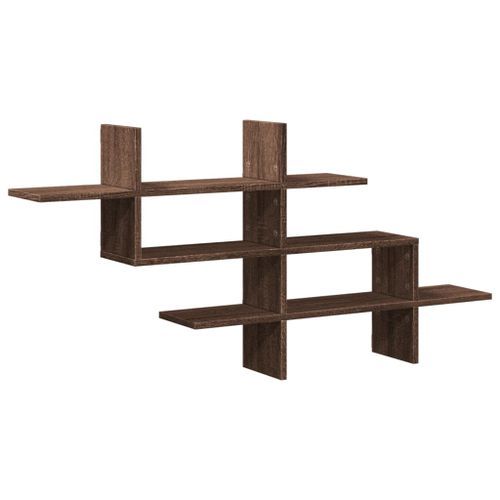 Étagère murale chêne marron 124,5x18x60,5 cm bois d'ingénierie - Photo n°2; ?>