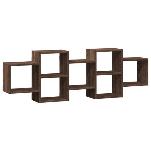 Étagère murale chêne marron 129x18x42 cm bois d'ingénierie - Photo n°3; ?>