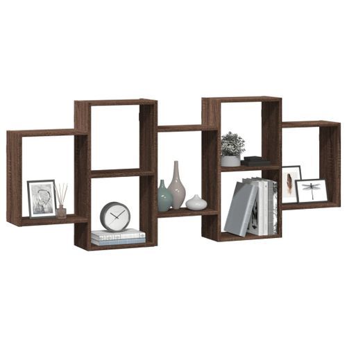 Étagère murale chêne marron 159x18x65 cm bois d'ingénierie - Photo n°3; ?>