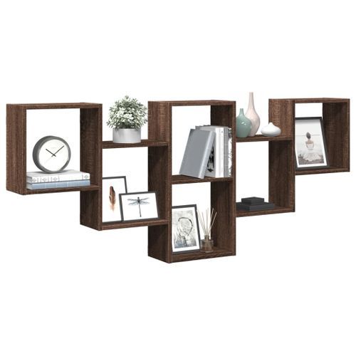 Étagère murale chêne marron 159x18x66 cm bois d'ingénierie - Photo n°3; ?>